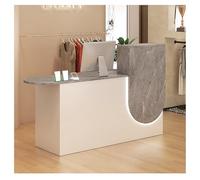 Bureau de réception avec éclairage LED - Comptoir de bureau élégant avec tiroir verrouillable pour petite caisse en salon ou secrétaire