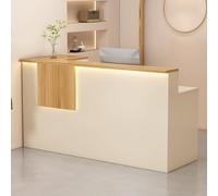 Bureau de réception avec éclairage LED Doppio Piano Lavoro élégant avec espace de rangement pour bureaux, supermarchés, magasins de vêtements - Design moderne