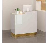 Bureau de réception avec étagères ouvertes LED Lighted Checkout Counter Lockable Drawer Welcome Desk for Office Business Lobby Trade Show Stylish Reception Furniture