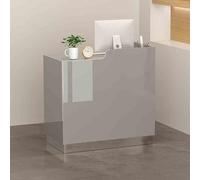 Bureau de réception avec étagères ouvertes, lumière LED, tiroir verrouillable, table de bienvenue pour entreprise, hall commercial, gris B, table de négociation de 70 cm