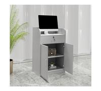 Bureau de réception avec grande armoire de rangement, table de négociation, table d'ordinateur, comptoir de vente au détail, design moderne pour une utilisation professionnelle et domestique