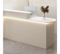 Bureau de réception avec lumière LED - Comptoir moderne avec tiroir et armoire pour vente au détail, bureau et hôtellerie - Comptoir avant élégant pour une expérience client améliorée