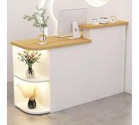 Bureau de réception avec rangement d'angle, table de réception pour vente au détail, comptoir de caisse avec tiroir verrouillable, mobilier de réception moderne pour bureau et entreprise