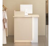 Bureau de réception avec rangement léger et verrouillable, comptoir compact en bois pour les magasins de détail, les salons et les bureaux à domicile