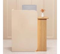 Bureau de réception avec tiroir, comptoir de caisse avec œillet de câble et garde-corps pour bureau, salon ou vente au détail