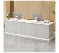 Bureau de réception avec tiroir et armoire de rangement Table de comptoir de réception pour bureau, hall d'entrée et réception, mobilier de réception moderne (A17, 140 cm)