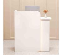 Bureau de réception avec tiroir verrouillable 100 cm - Table de négociation blanche pour magasin de salon de bureau comptoir de contrôle design moderne durable et fonctionnel