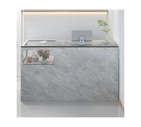 Bureau de réception avec tiroir verrouillable - Bureau d'entrée en pierre grise pour bureau, petits magasins, magasins de vêtements et boutiques de femmes - 120 cm/47 design côté droit