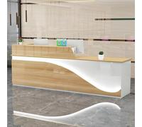 Bureau de réception avec tiroir verrouillable, comptoir de caisse moderne, poste de travail informatique pour magasins de détail, 201 x 60 x 100 cm, comptoir avant pour magasins de vêtements