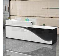 Bureau de réception avec tiroir verrouillable, comptoir de caisse moderne, poste de travail informatique pour magasins de détail, 201 x 60 x 100 cm, comptoir avant pour magasins de vêtements