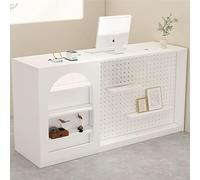 Bureau de réception avec tiroir verrouillable, comptoir de caisse, rangement en carton perforé, table de réception moderne pour bureau et zone de réception