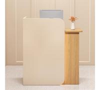 Bureau de réception avec tiroir verrouillable et étagère réglable, table de caisse d'angle pour salons et vente au détail, comptoir avant pour bureaux