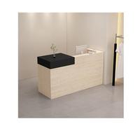 Bureau de réception avec tiroir verrouillable, table d'angle pour salon de beauté et bureau, comptoir avant, côté droit de 100 cm, table de réception élégante
