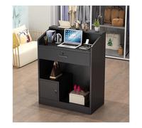 Bureau de réception avec tiroirs de rangement verrouillables, comptoir compact pour salon et bureau, bureau d'accueil moderne, 60 x 110 cm