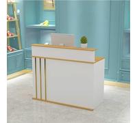 Bureau de réception avec tiroirs et armoires de rangement, plateau pour clavier, compte-caisse enregistreuse - Idéal pour salon de beauté, magasin, salle de réception professionnelle