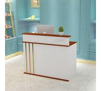 Bureau de réception avec tiroirs et armoires de rangement, plateau pour clavier, compte-caisse enregistreuse, idéal pour salon de beauté, magasin, salle de réception professionnelle