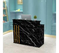 Bureau de réception avec tiroirs et armoires de rangement, plateau pour clavier, comptoir de caisse enregistreuse, idéal pour salon de beauté, magasin de détail, salle de réception professionnelle