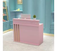 Bureau de réception avec tiroirs et armoires de rangement, plateau pour clavier, comptoir de caisse enregistreuse, idéal pour salon de beauté, magasin de détail, salle de réception professionnelle