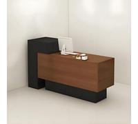 Bureau de réception avec tiroirs et étagères pour boulangerie, magasin de fruits, hôtel ne Negozio (marron, 120 x 50 x 110 cm)