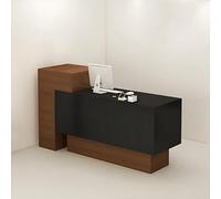 Bureau de réception avec tiroirs et étagères pour entreprise, pâtisseries, magasins de fruits, hôtels. Noir élégant ne Negozio (130 x 50 x 110 cm)