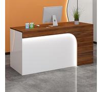 Bureau de réception avec tiroirs verrouillables, comptoir de détail, plateau de clavier et gestion des câbles pour bureau à domicile, salons et spas - Design moderne multifonctionnel