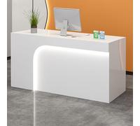 Bureau de réception avec tiroirs verrouillables, comptoir de détail, plateau de clavier et gestion des câbles pour bureau à domicile, salons et spas - Design moderne multifonctionnel