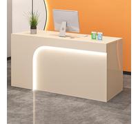Bureau de réception avec tiroirs verrouillables, comptoir de détail, plateau de clavier et gestion des câbles pour bureau à domicile, salons et spas - Design moderne multifonctionnel