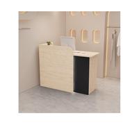 Bureau de réception avec tiroirs verrouillables, comptoir de vente au détail peu encombrant pour salon et hall, table de caissier en bois avec œillet de câble