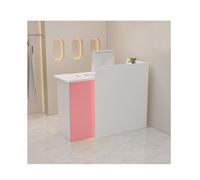 Bureau de réception avec tiroirs verrouillables, comptoir de vente au détail peu encombrant pour salon et hall, table de caissier en bois avec œillet de câble