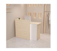 Bureau de réception avec tiroirs verrouillables, comptoir de vente au détail peu encombrant pour salon et hall, table de caissier en bois avec œillet de câble