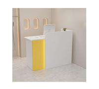 Bureau de réception avec tiroirs verrouillables, comptoir de vente au détail peu encombrant pour salon et hall, table de caissier en bois avec œillet de câble