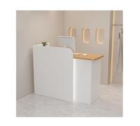 Bureau de réception avec tiroirs verrouillables, comptoir de vente au détail peu encombrant pour salon et hall, table de caissier en bois avec œillet de câble