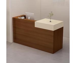 Bureau de réception avec tiroirs verrouillables et armoires de rangement, style art moderne, convient pour les zones de réception, les halls et les magasins