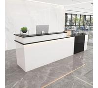 Bureau de réception avec tiroirs verrouillables, support pour clavier et casiers pour spa, salon, cabinet juridique, hôtel - Solution de rangement de 120 cm Noir
