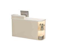 Bureau de réception blanc abricot avec tiroir verrouillable - Caisse et unité d'accueil pour magasins de vêtements, salons de beauté, caisses enregistreuses - Configuration gauche