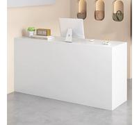 Bureau de réception blanc avec tiroir verrouillable pour salon de beauté et bureau Table d'angle de caisse 100 cm