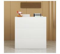 Bureau de réception blanc chaud 100 cm Meuble de bureau élégant Banco di Vendita pour hôtels et magasins de vêtements Banco di Negozio moderne pour un usage professionnel.