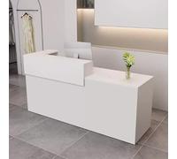 Bureau de réception blanc moderne avec tiroirs pour bureau et vente au détail Bureau élégant pour réceptionnistes d'entreprise et comptoir de caisse enregistreuse pour les dépanneurs, grand tiroir