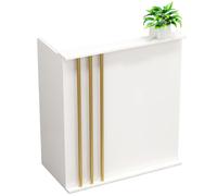 Bureau de réception blanc moderne avec tiroirs verrouillables - Comptoir élégant pour magasin de proximité - Barbier - Design fonctionnel pour une sécurité et une organisation accrues