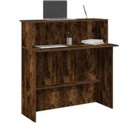 vidaXL Bureau de réception chêne fumé 100x50x103,5 cm – bois d'ingénierie
