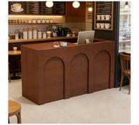 Bureau de réception commercial en bois avec tiroirs verrouillables et rangement ouvert pour caisse, hall, salon de beauté, hôtel, clinique, 119,4 x 48,3 x 99,1 cm