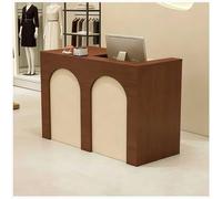 Bureau de réception commercial en bois avec tiroirs verrouillables et rangement ouvert pour caisse, hall, salon de beauté, hôtel, clinique, 119,4 x 48,3 x 99,1 cm