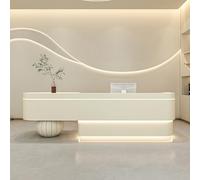 Bureau de réception commercial ouvert sur le devant, comptoir de réception avec éclairage LED caché et tiroirs verrouillables pour bureau, magasin de vêtements, salon de beauté, cliniques dentaires