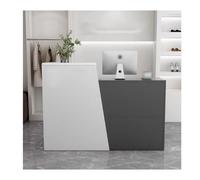 Bureau de réception compact avec design gris élégant de 100 cm - Compteur de caisse côté droit pour salons et magasins de détail, parfait pour les petits espaces, solution moderne et élégante.