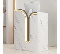 Bureau de réception compact avec tiroirs verrouillables, comptoir avant élégant pour le commerce et le bureau, grand espace pour les jambes