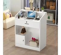 Bureau de réception compact avec tiroirs verrouillables - Comptoir moderne pour salons de beauté, salons de coiffure, dépanneurs et hôtels - Solution de rangement élégante et sécurisée