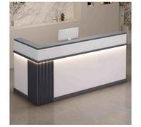 Bureau de réception compact en forme de L avec tiroir verrouillable pour les petits espaces. Idéal pour les magasins de proximité (A5 R149 x 149 x 99,8 cm)