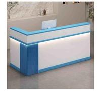 Bureau de réception compact en forme de L pour petits espaces avec tiroir verrouillable, idéal pour les magasins de proximité et les bureaux, mobilier élégant et fonctionnel (99,8 x 60,9 x 99,8 cm)