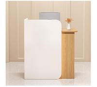 Bureau de réception compact incurvé pour magasins de détail et boutiques de vêtements, design sécurisé avec 2 tiroirs verrouillables, parfait pour les magasins de proximité et les espaces de travail