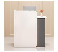 Bureau de réception compact incurvé pour magasins de proximité et boutiques de vêtements avec 2 tiroirs verrouillables pour un rangement sécurisé Design élégant et fonctionnel